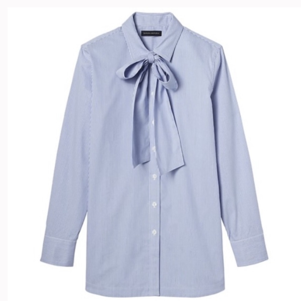 Banana Republic Bow Neck Button Up